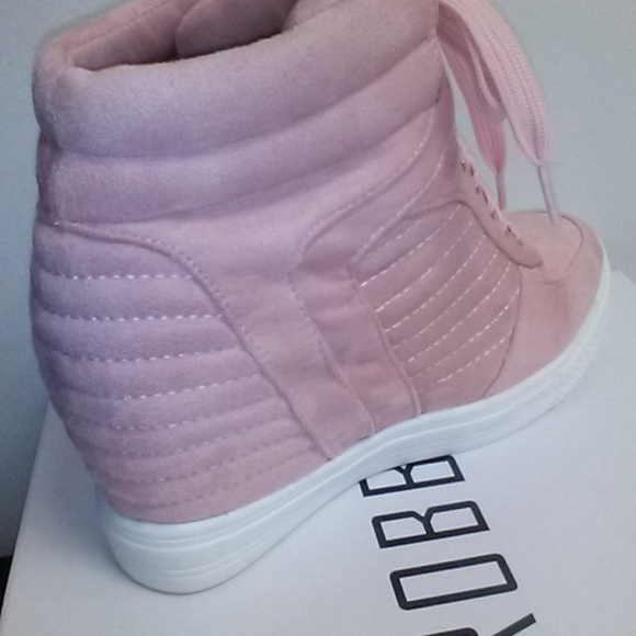 Pink Suedish Wedge Heel Sneaker - Picture 7 of 8